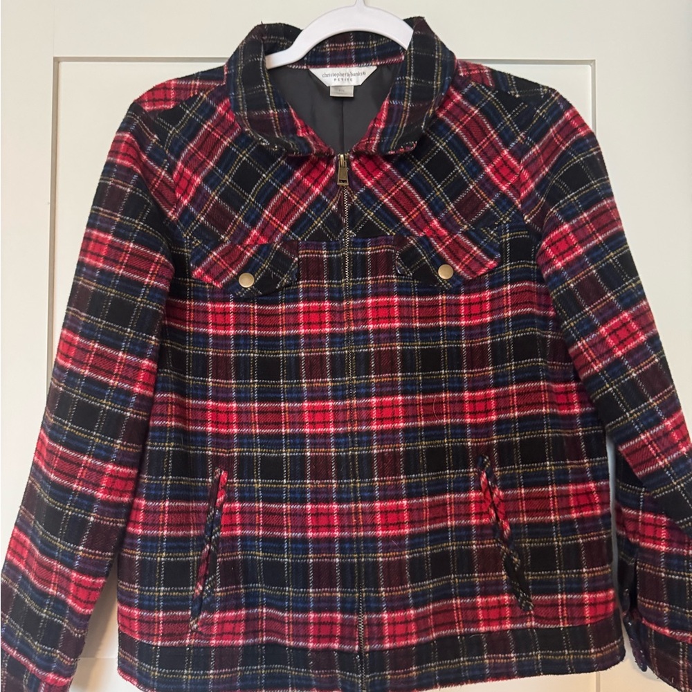 Christopher & Banks Red and Black Plaid Jacket